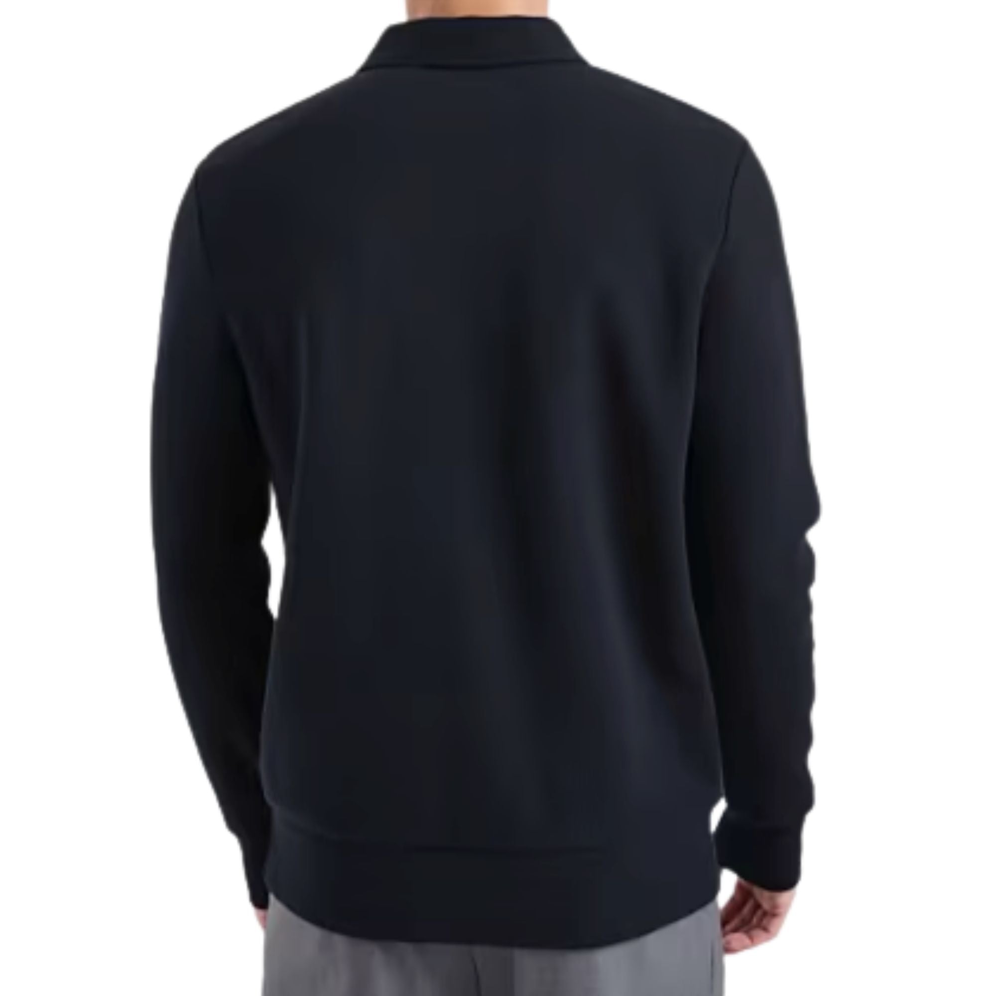 Pique Collared Sweatshirt - Navy