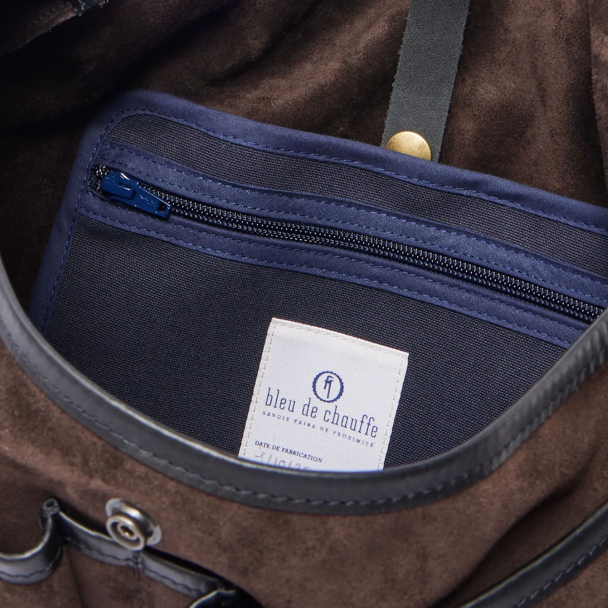 Bleu de Chauffe Musette Du Pêcheur Suede Messenger Bag - Marron Foncé
