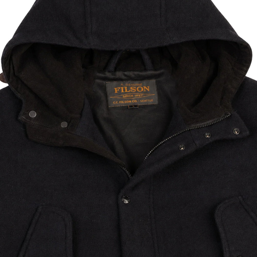 Filson Cascade Wool Mountain Parka - Navy/Black Plaid