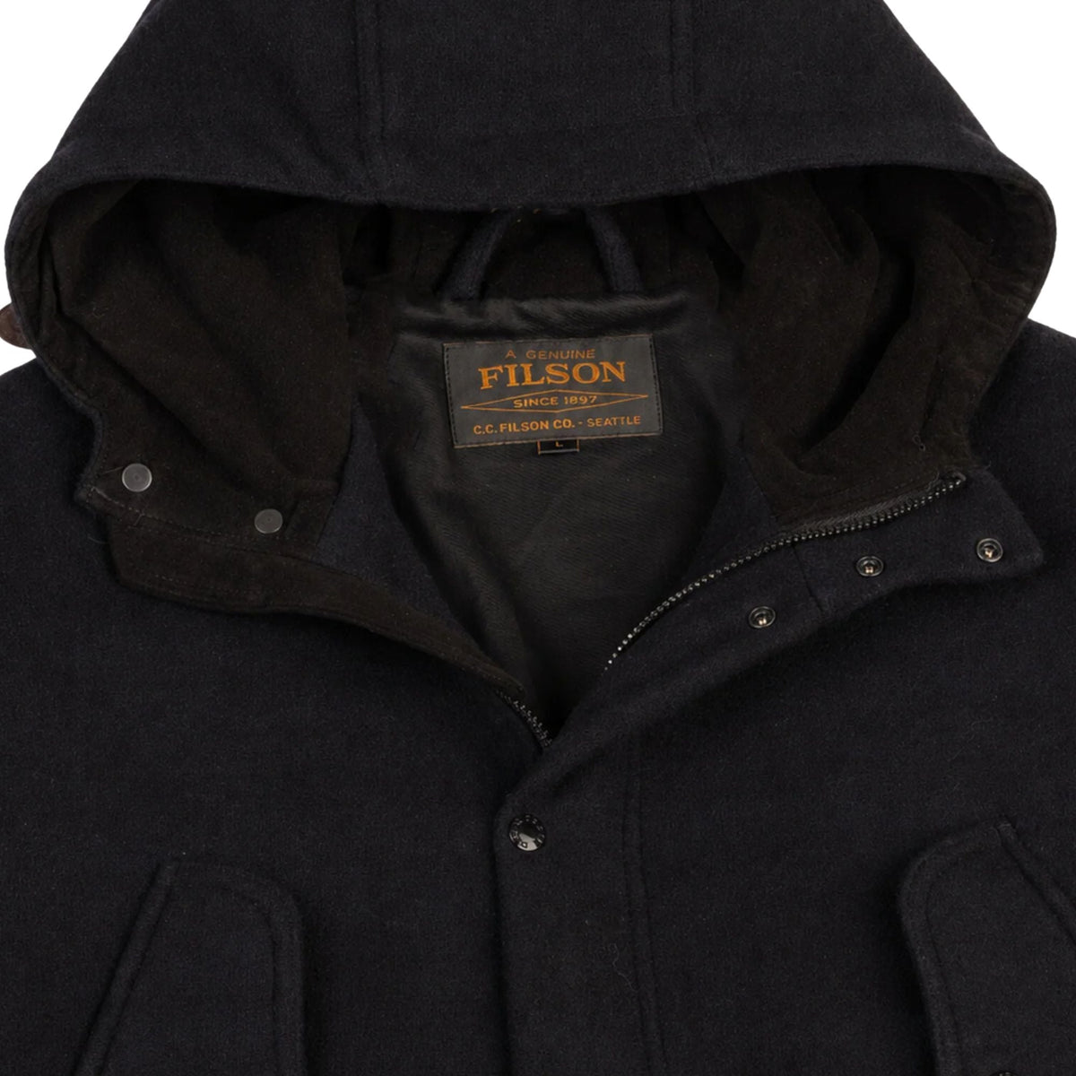 Filson Cascade Wool Mountain Parka - Navy/Black Plaid