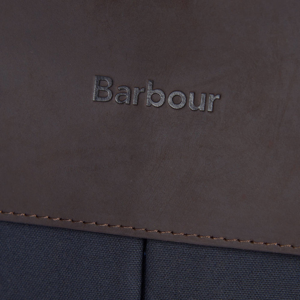 Barbour Wax Leather Briefcase - Navy