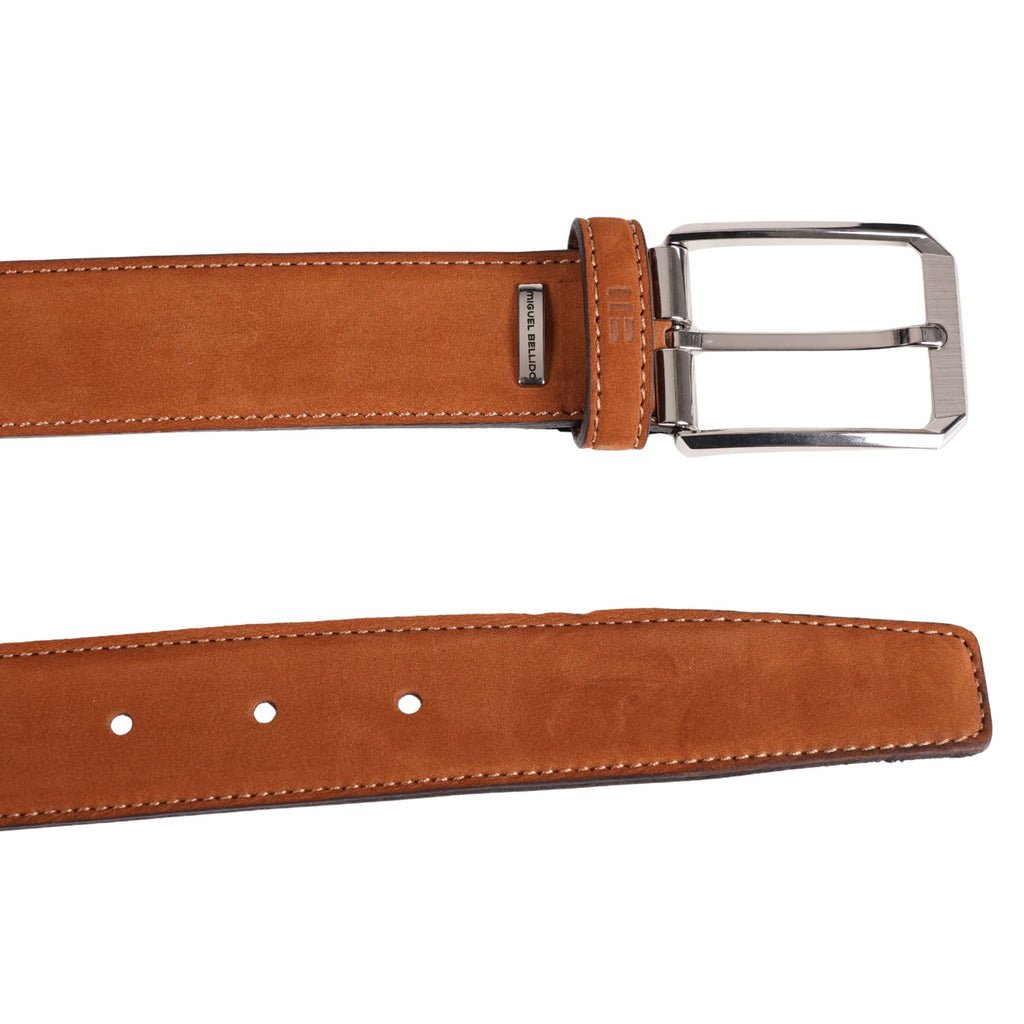 Miguel Bellido Belts Suede Belt - Tan Brown