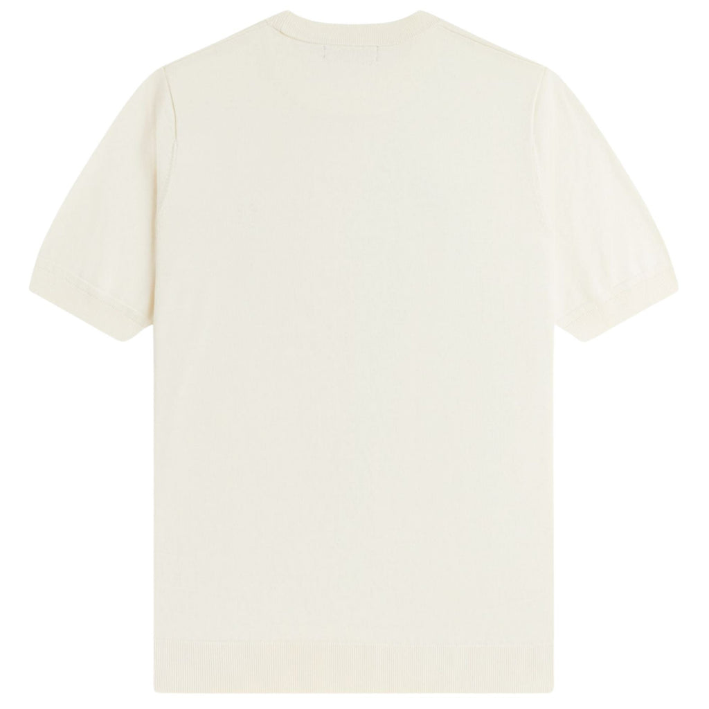Fred Perry Long Staple Cotton Knitted T-Shirt - Ecru