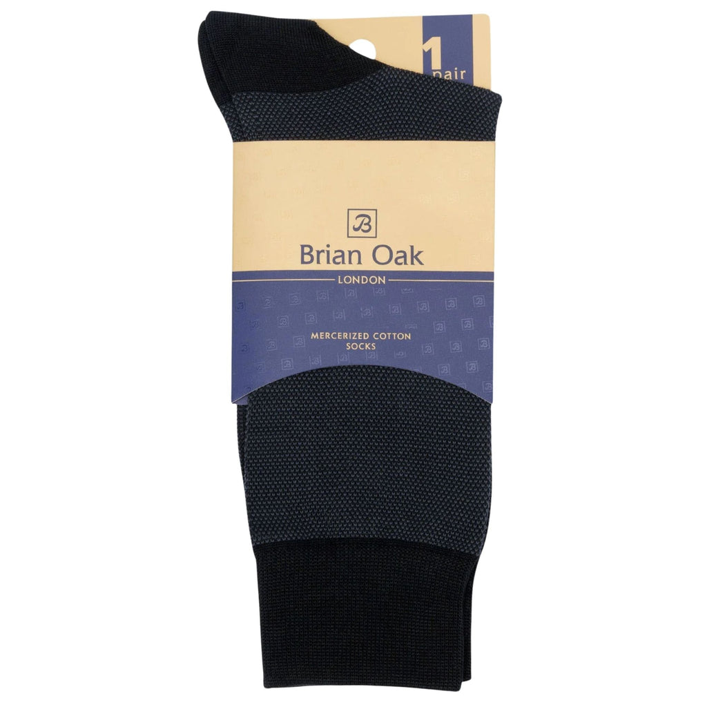 Stuarts London Brian Oak Birds Eye Patterned Socks - Black