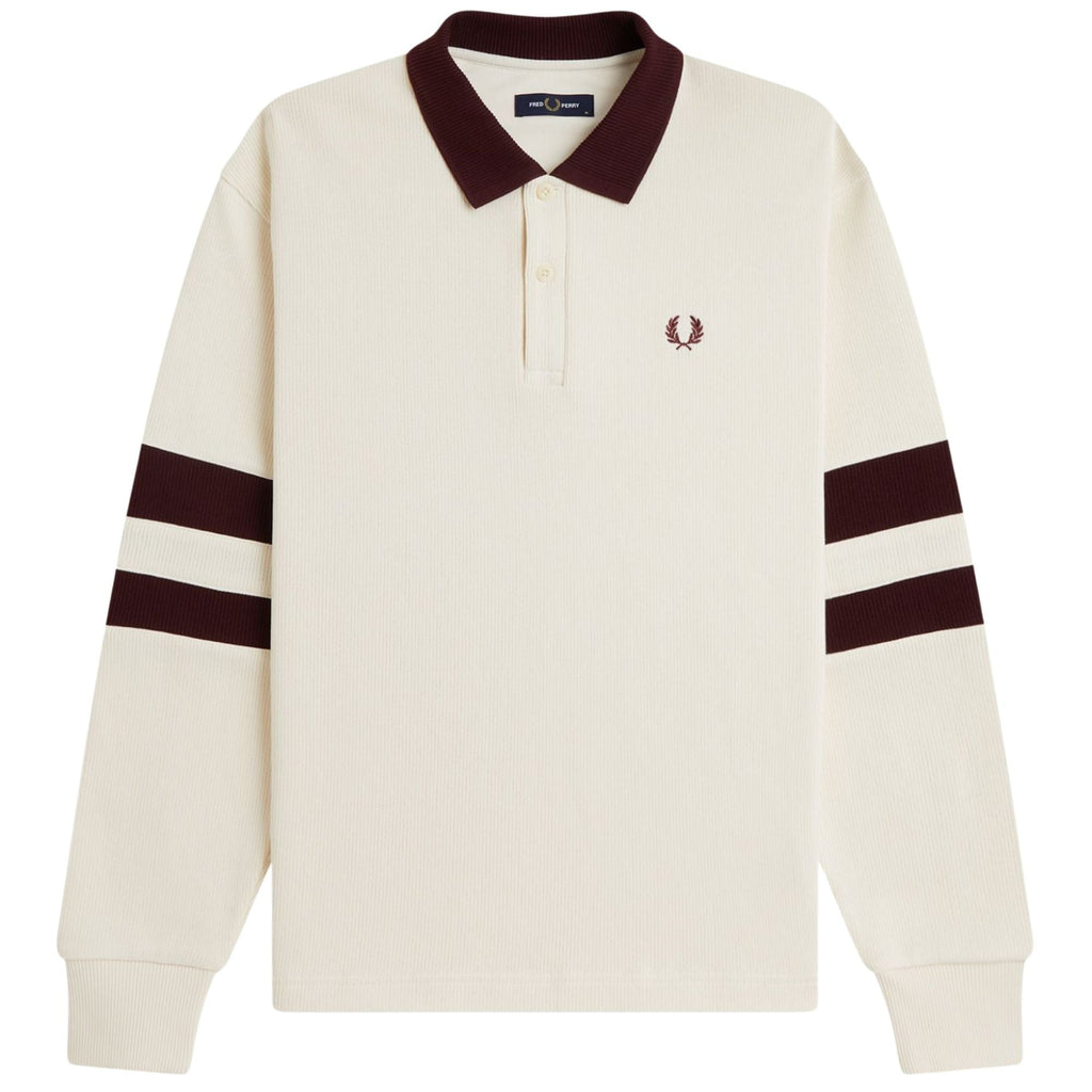 Fred Perry Tipped Collared Sweatshirt - Ecru