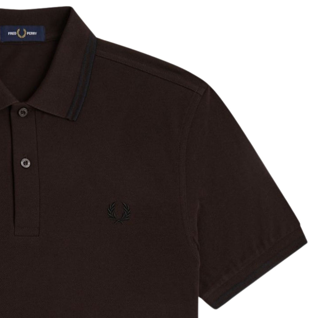 Fred Perry M3600 Twin Tipped Shirt - Rich Brown