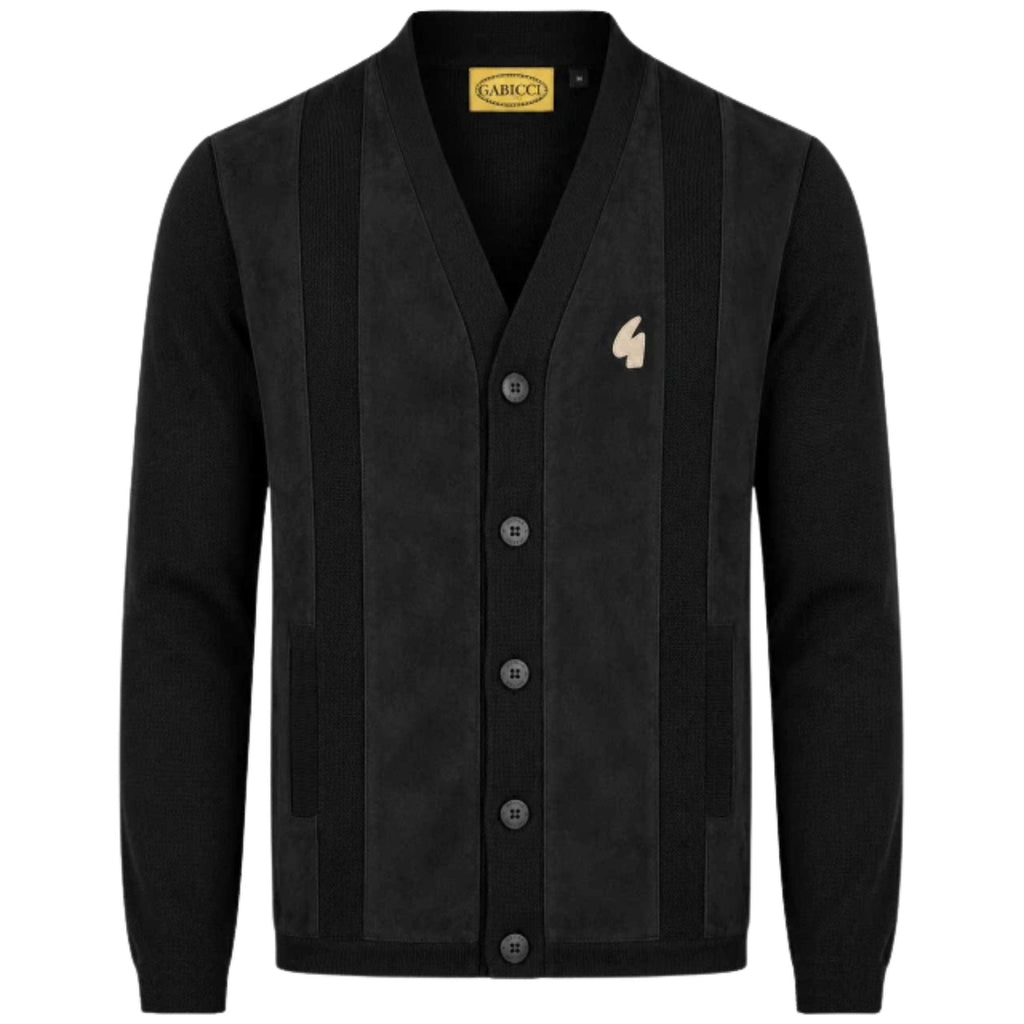 Gabicci Vintage Hurst Long Sleeve Knit Cardigan - Black