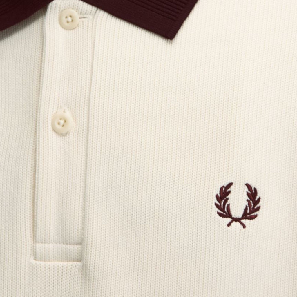 Fred Perry Tipped Collared Sweatshirt - Ecru