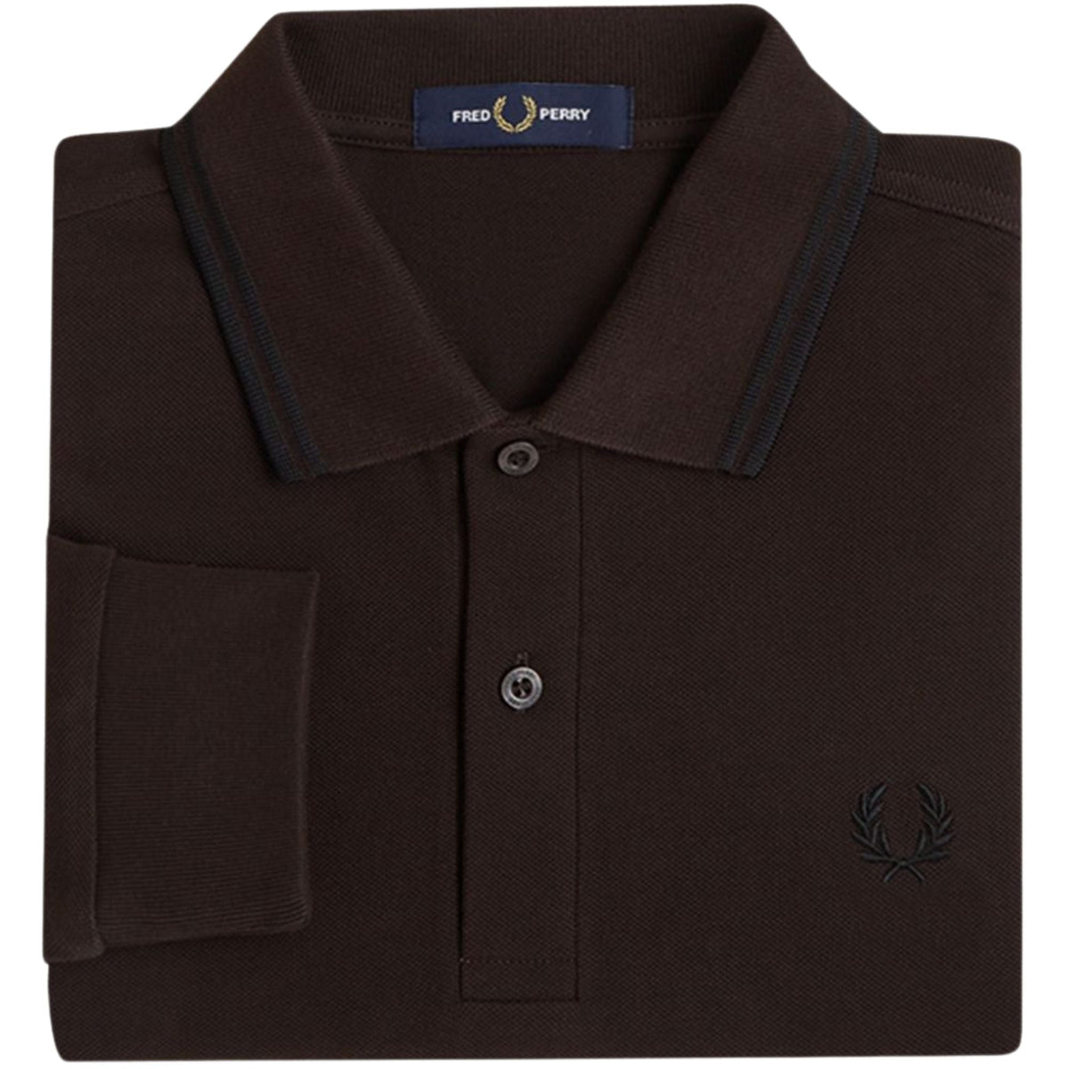 Fred Perry Long Sleeve Tipped Shirt - Rich Brown
