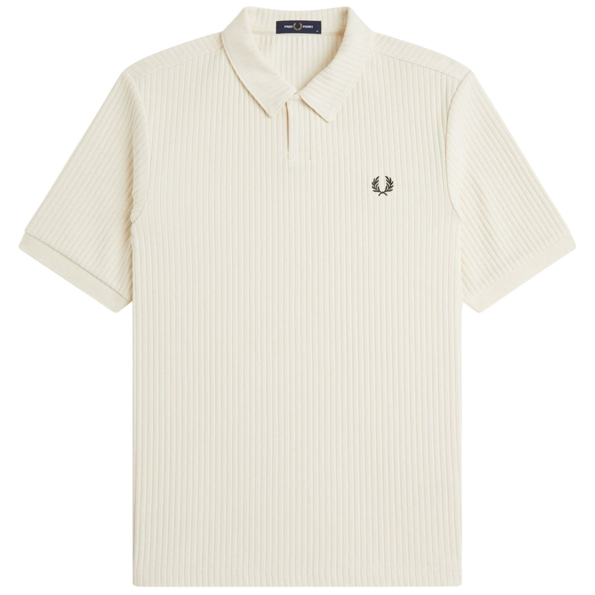 Fred Perry Drop Needle Jersey Polo Shirt - Ecru