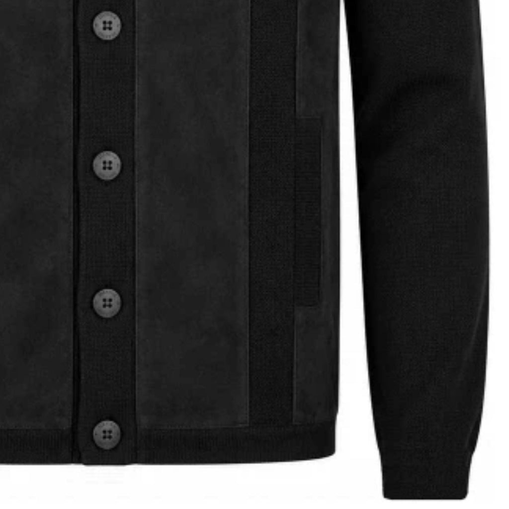Gabicci Vintage Hurst Long Sleeve Knit Cardigan - Black