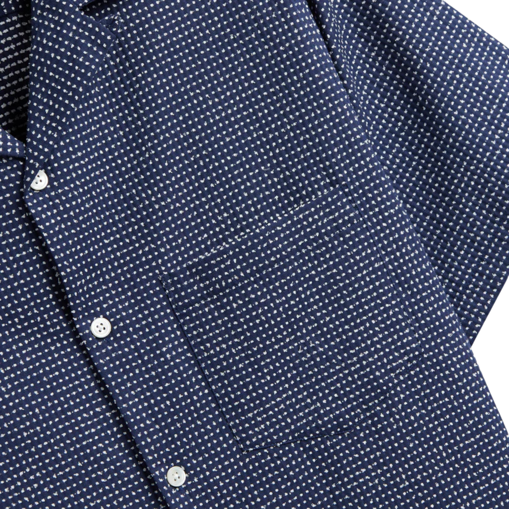 Portuguese Flannel Dots Shirt - Navy