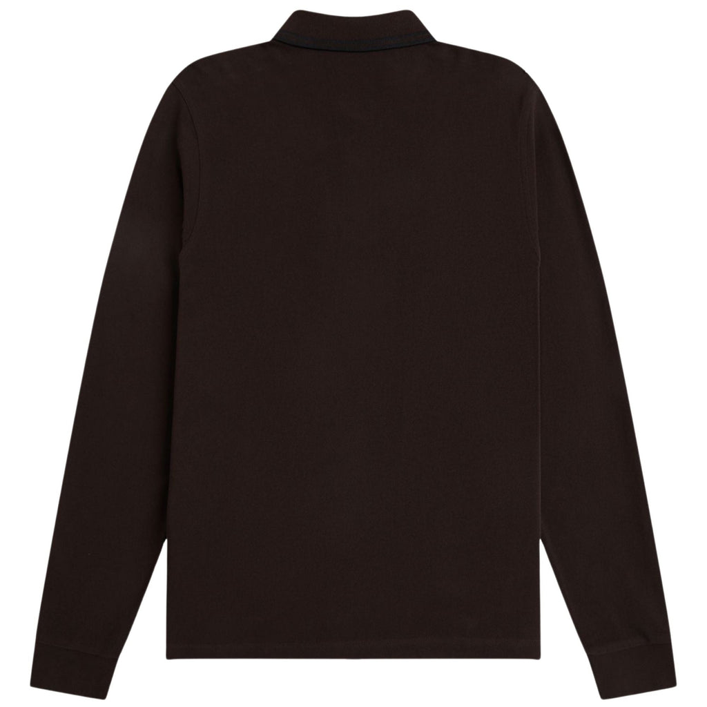 Fred Perry Long Sleeve Tipped Shirt - Rich Brown