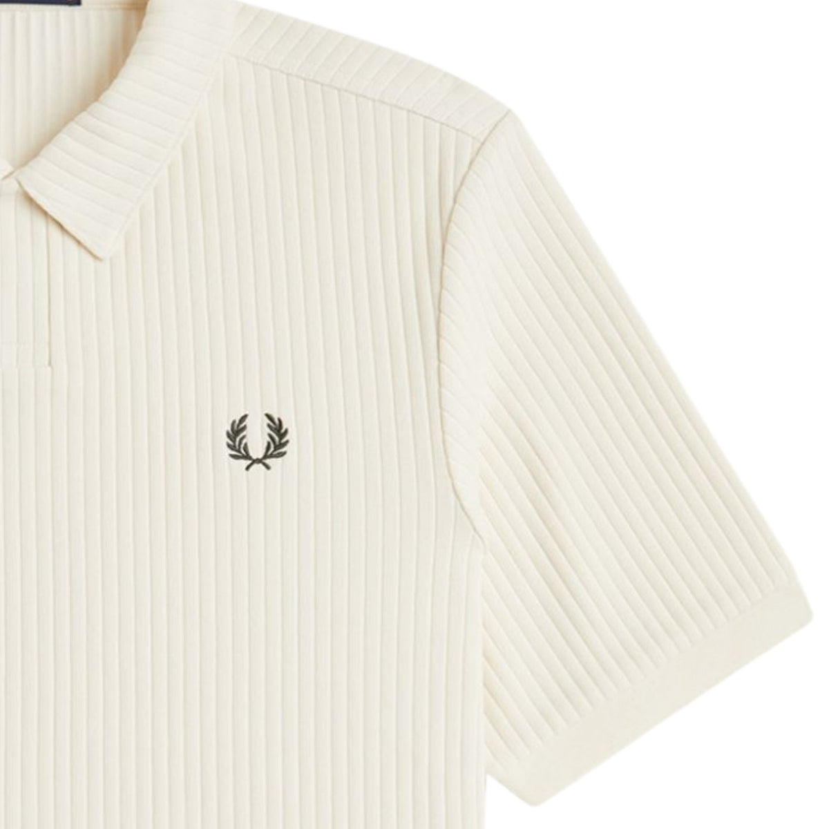 Fred Perry Drop Needle Jersey Polo Shirt - Ecru