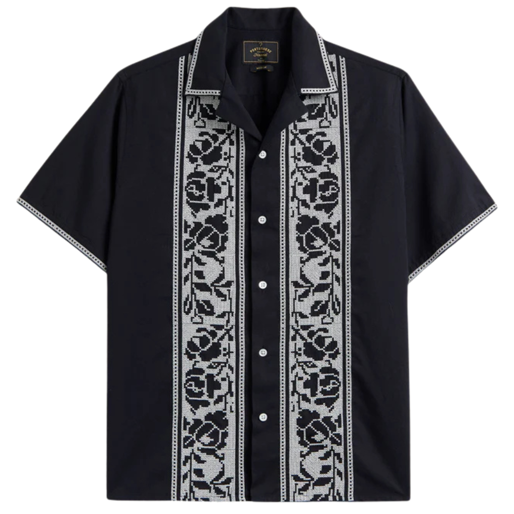 Portuguese Flannel Cross Stich Shirt - Black