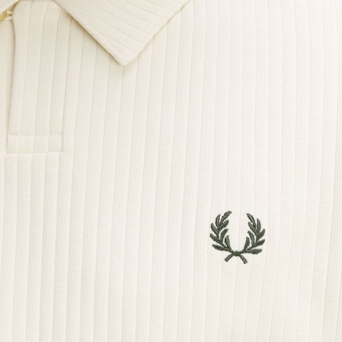 Fred Perry Drop Needle Jersey Polo Shirt - Ecru