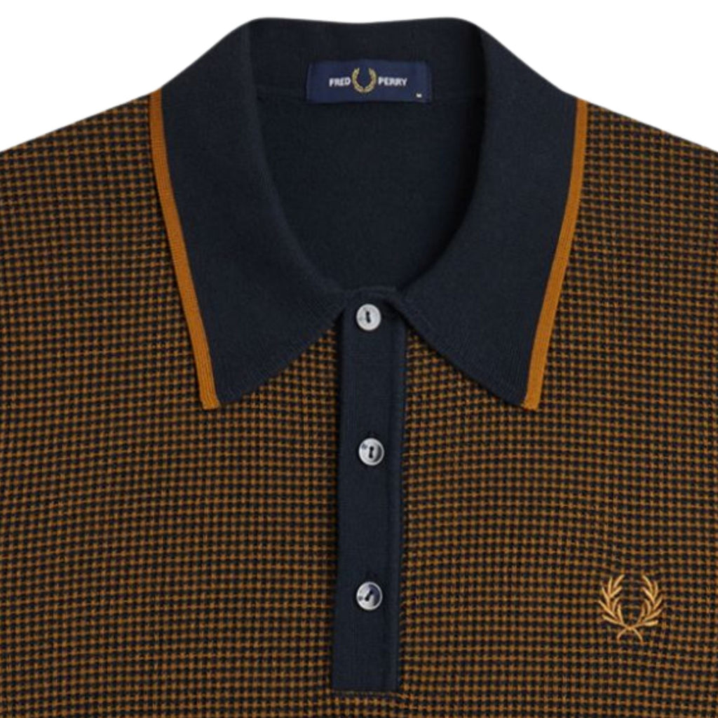 Fred Perry Tonic Waffle Knitted Shirt - Navy