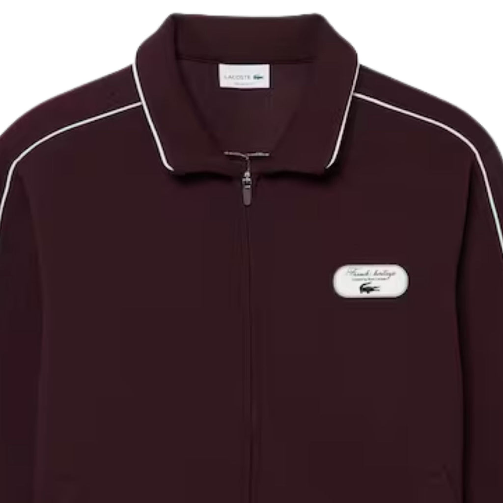 Lacoste Tennis Heritage Zipped Badge Accent Sweatshirt - Merlot