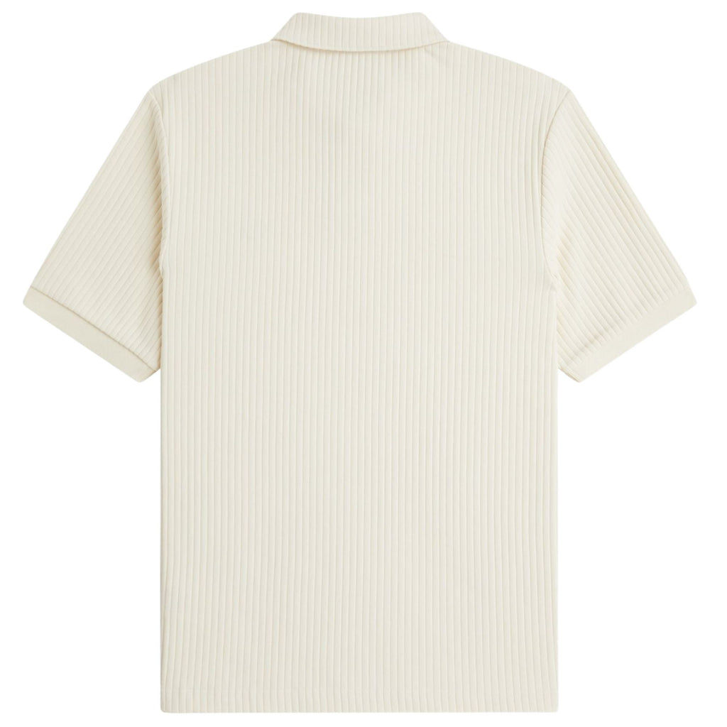 Fred Perry Drop Needle Jersey Polo Shirt - Ecru