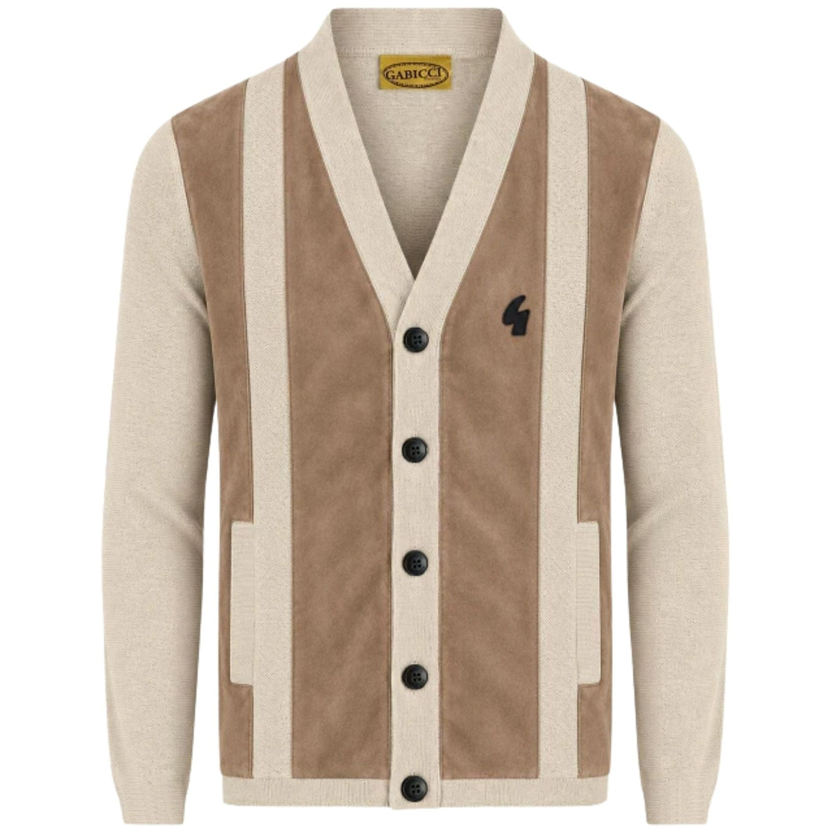 Gabicci Vintage Hurst Long Sleeve Knit Cardigan - Linen