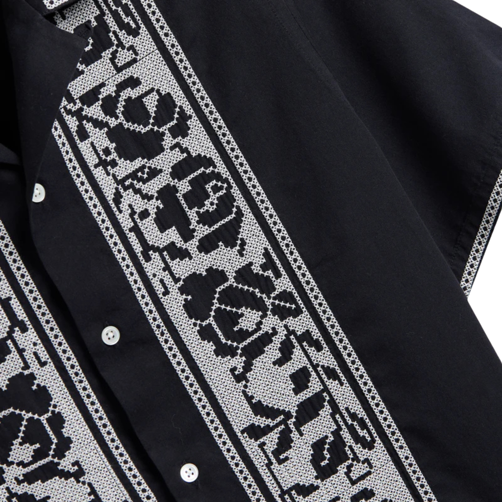 Portuguese Flannel Cross Stich Shirt - Black