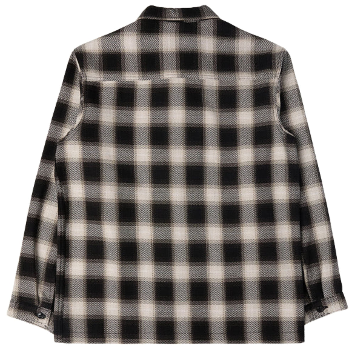 Naked and Famous Denim Trippy Ombre Plaid Work Shirt - Ivory