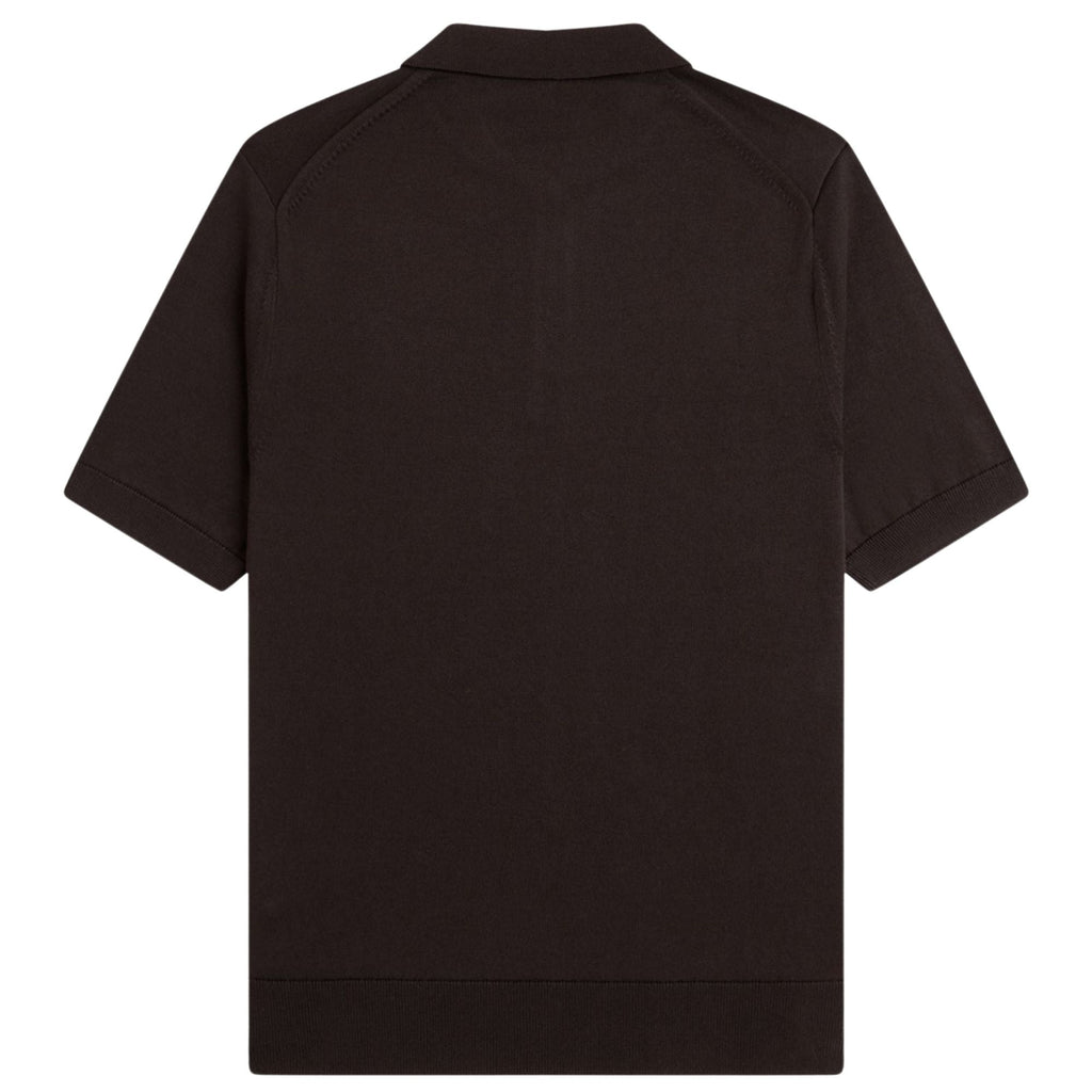 Fred Perry Cotton Knitted Shirt - Rich Brown
