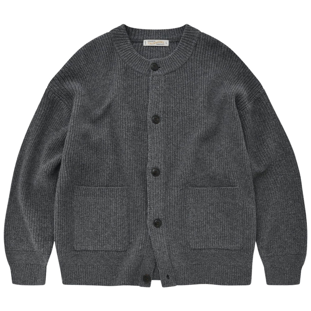 FrizmWORKS	Heavy Wool Round Cardigan - Dark Gray