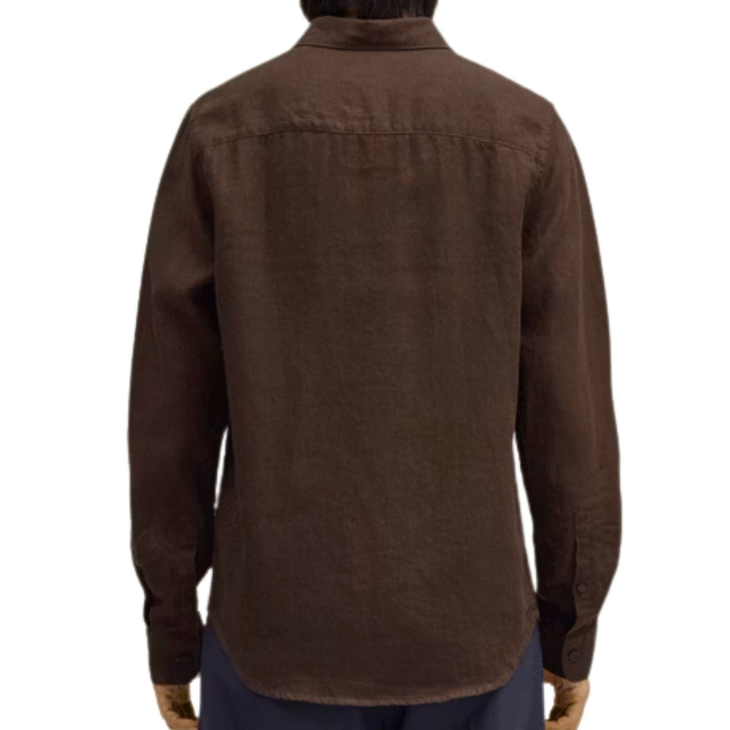 NN07 Enzo Classic Collar Linen Shirt - Truffle