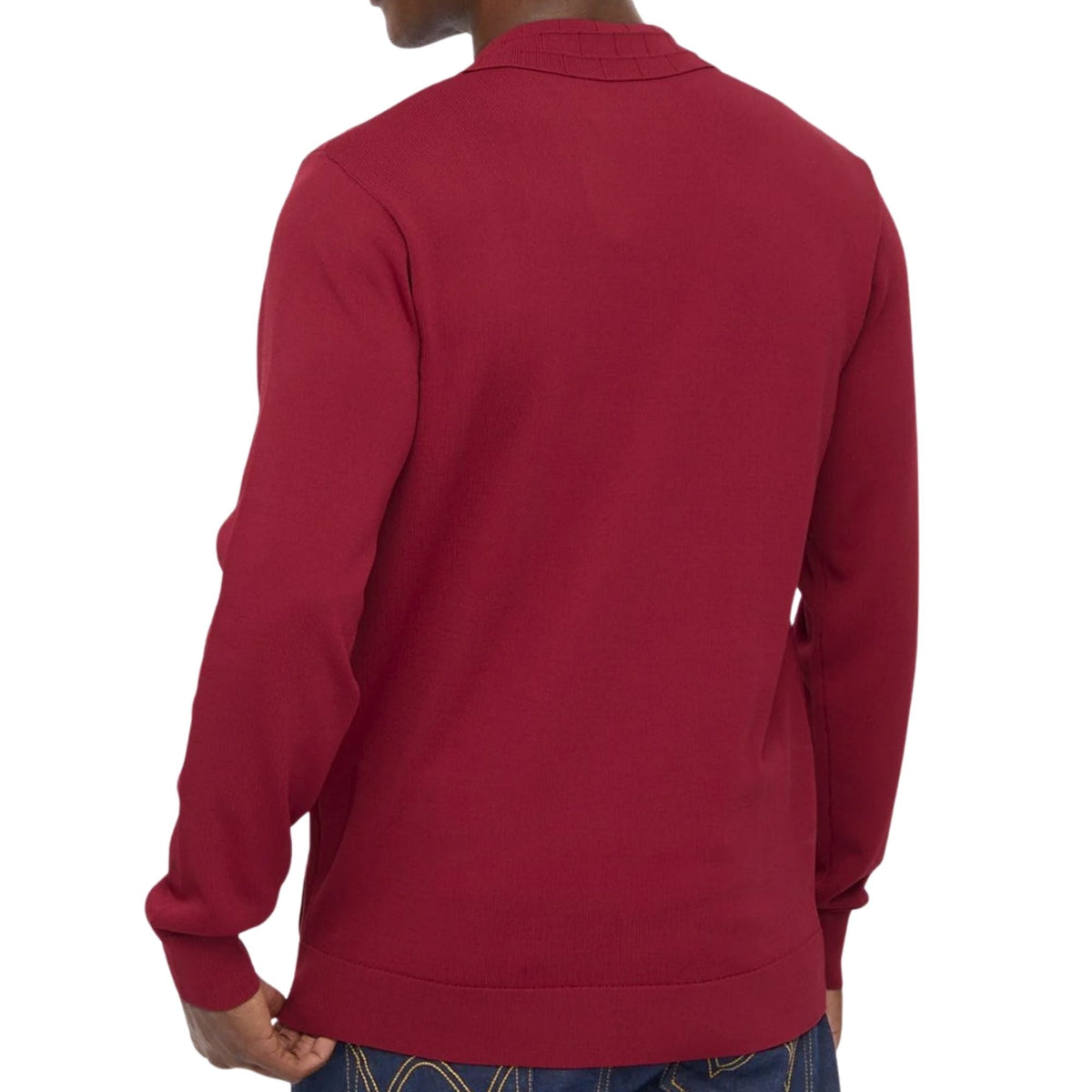 Gabicci Vintage Eddie Long Sleeve Button Thru Knit Polo - Claret