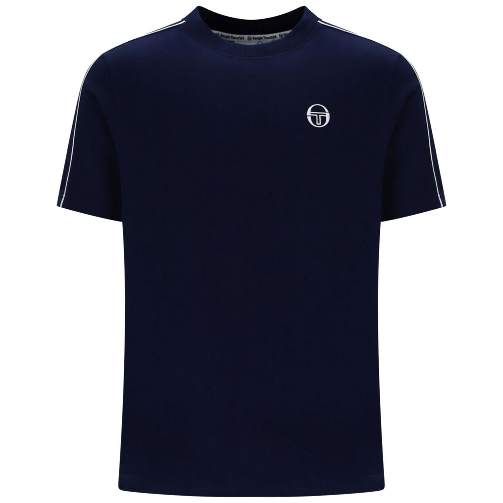 Sergio Tacchini Santis Raised Logo T-Shirt - Maritime Blue/Gardenia
