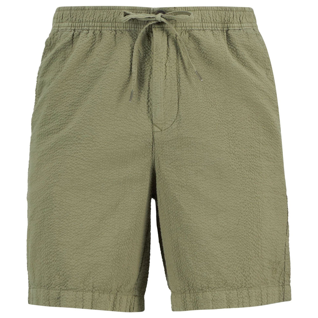 Barbour Seersucker Relaxed Shorts - Olive