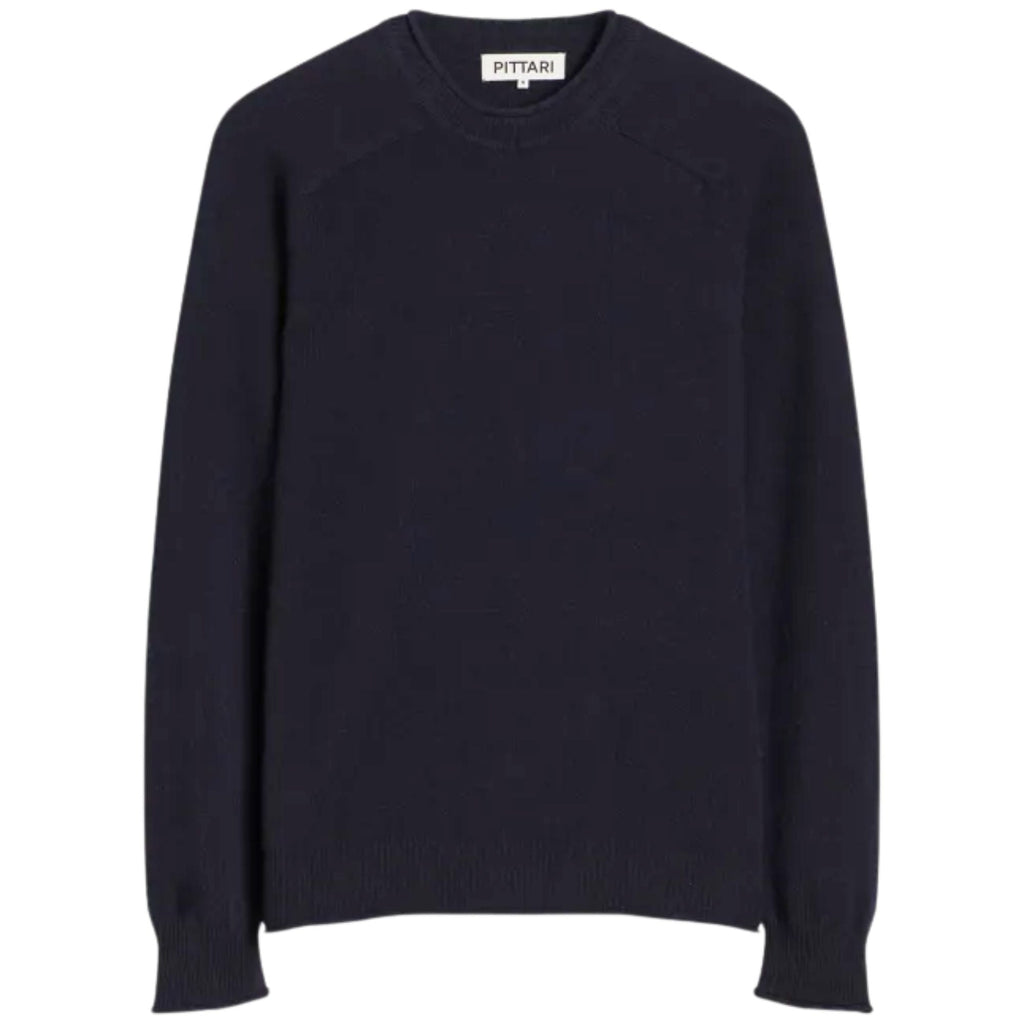 Pittari Usk Lambswool Roll Collar Jumper - Navy