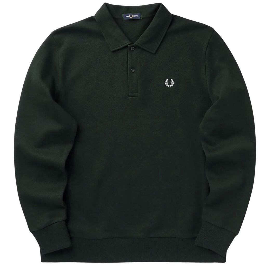 Fred Perry Pique Collared Sweatshirt - Green