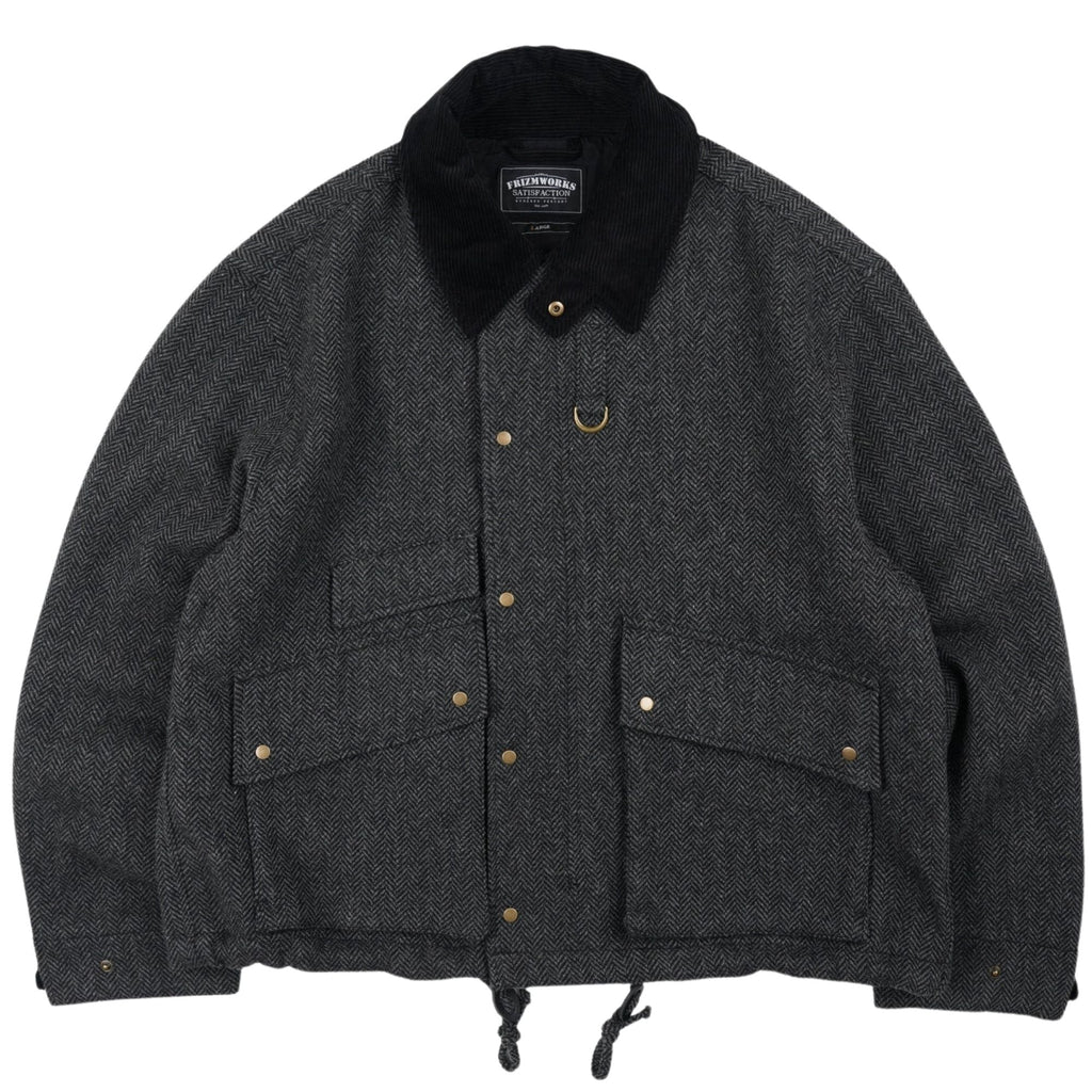 FrizmWORKS Herringbone Wool Hunting Jacket - Black