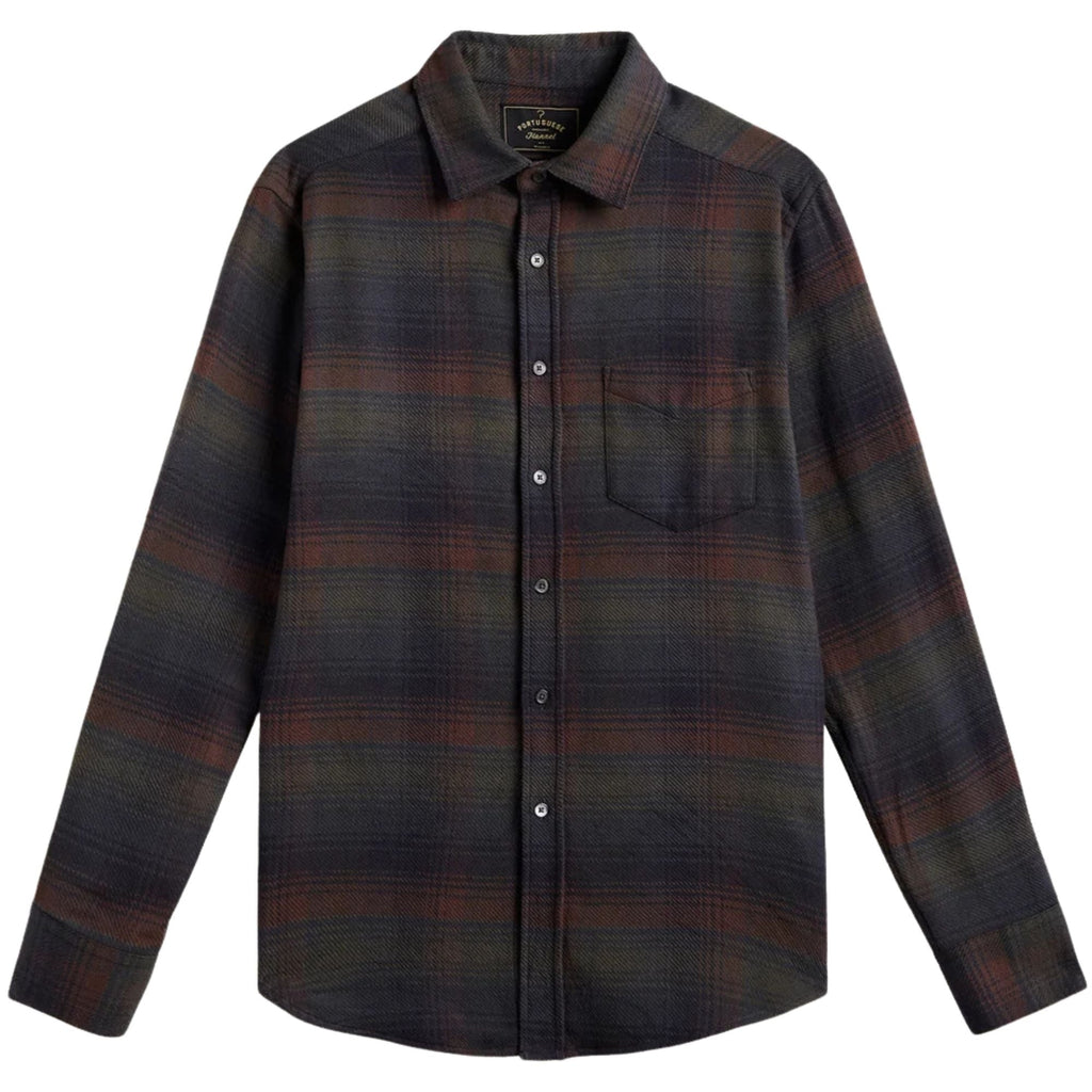 Portuguese Flannel Old Pine Flannel Shirt - Forest Ombre