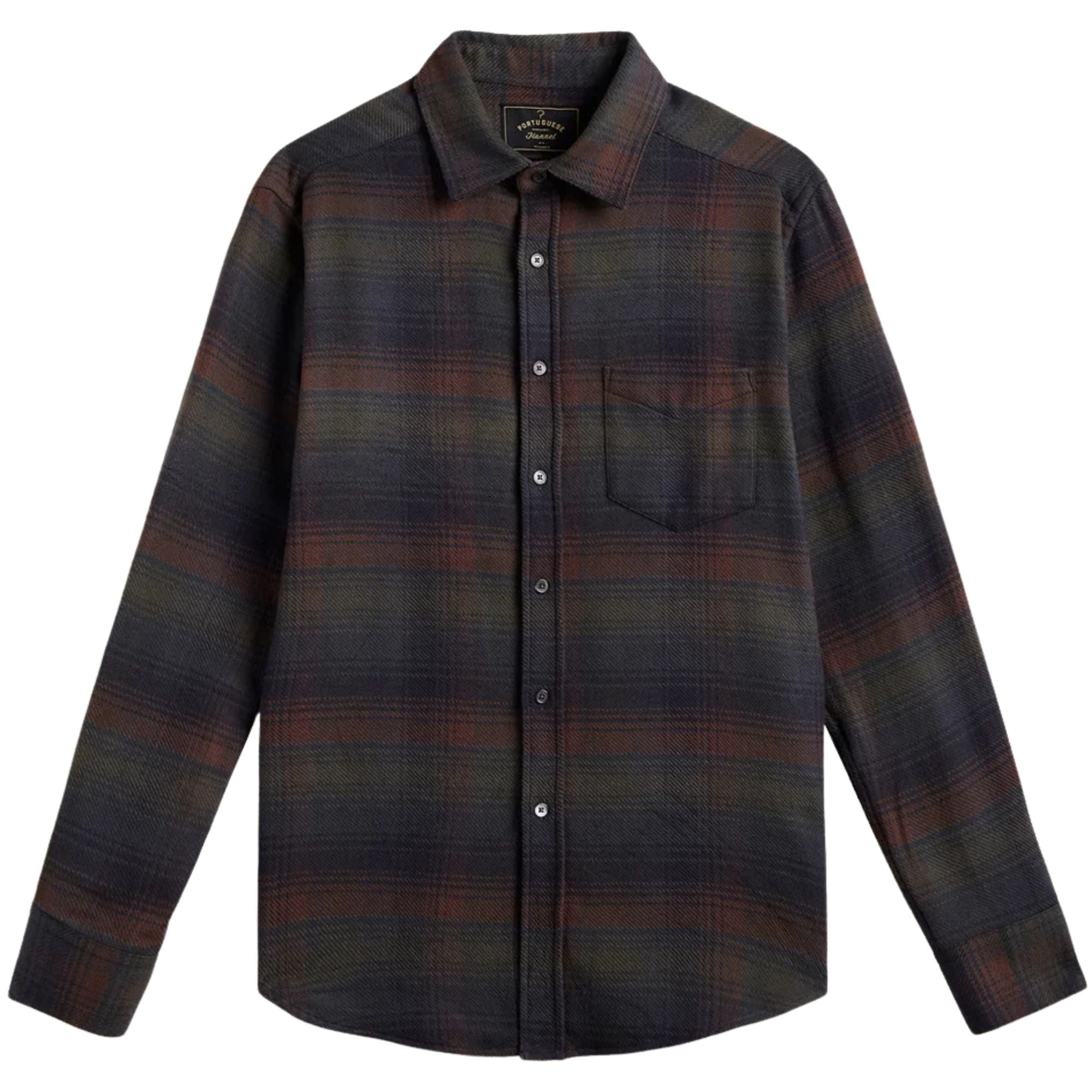 Portuguese Flannel Old Pine Flannel Shirt - Forest Ombre