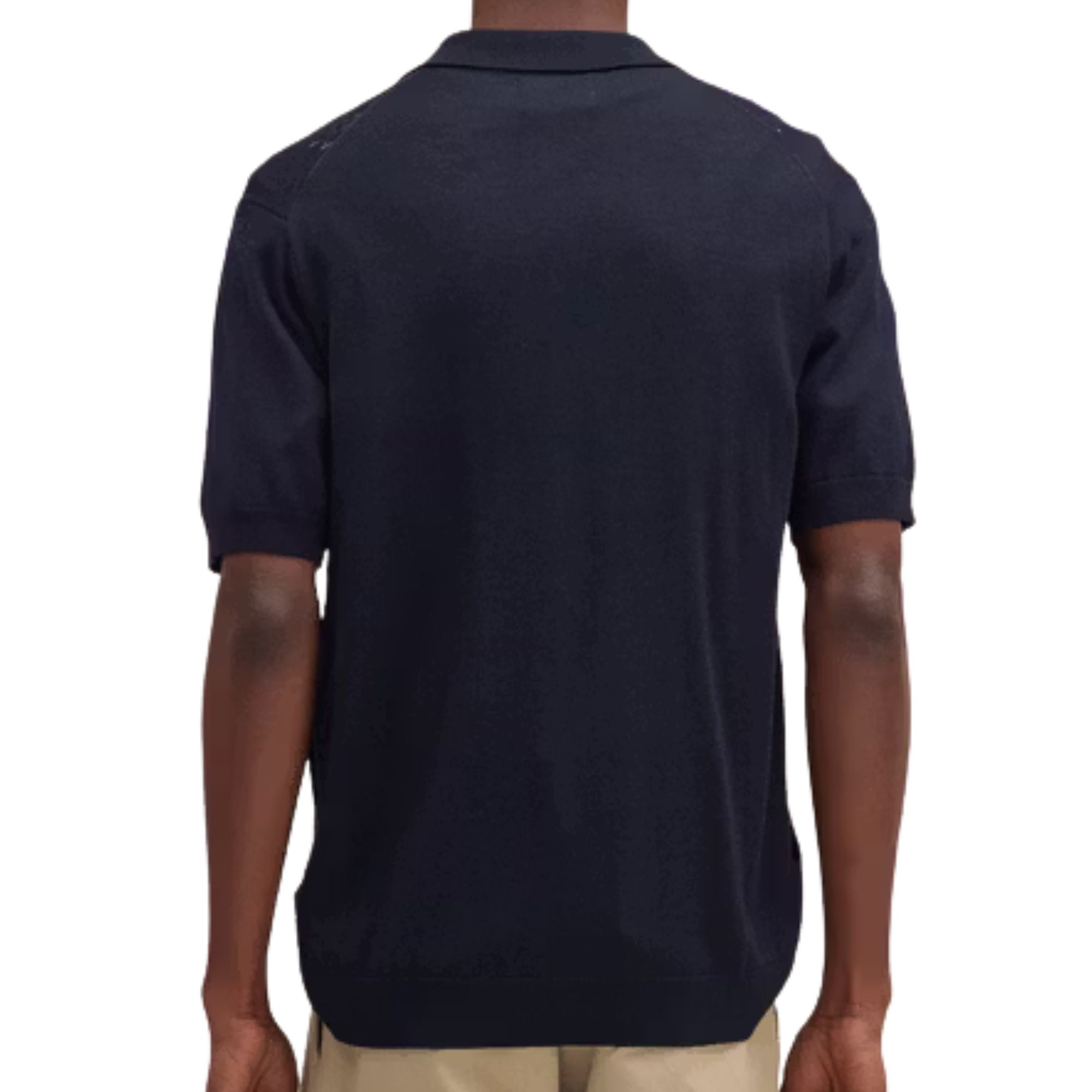 NN07 Thor Wool Blend Button Through Polo Shirt  - Deep Navy