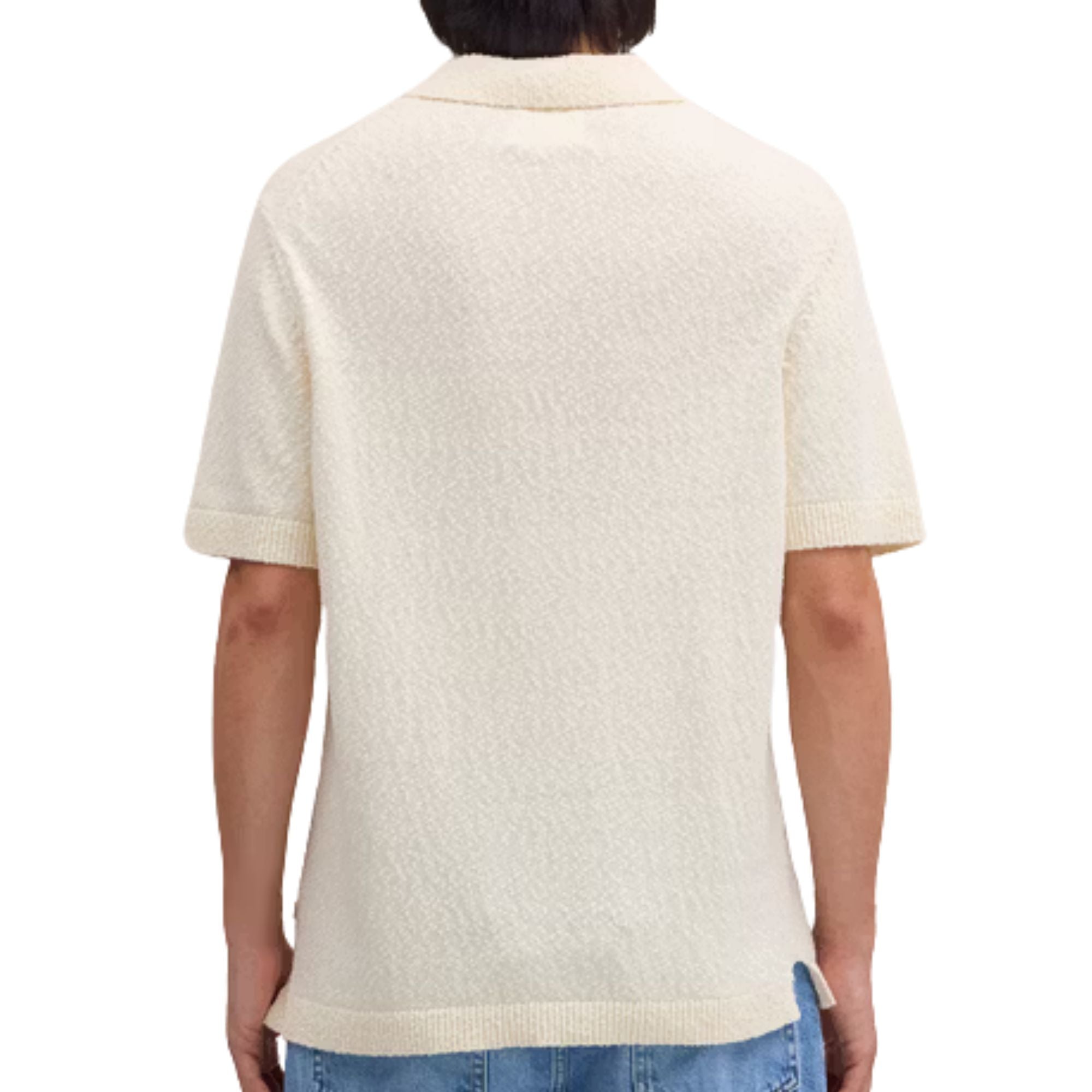 Randy Boucle Yarn Polo - Ecru