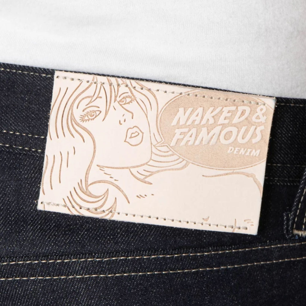Naked and Famous Denim Weird Guy Fox Fibre Green Weft - Indigo
