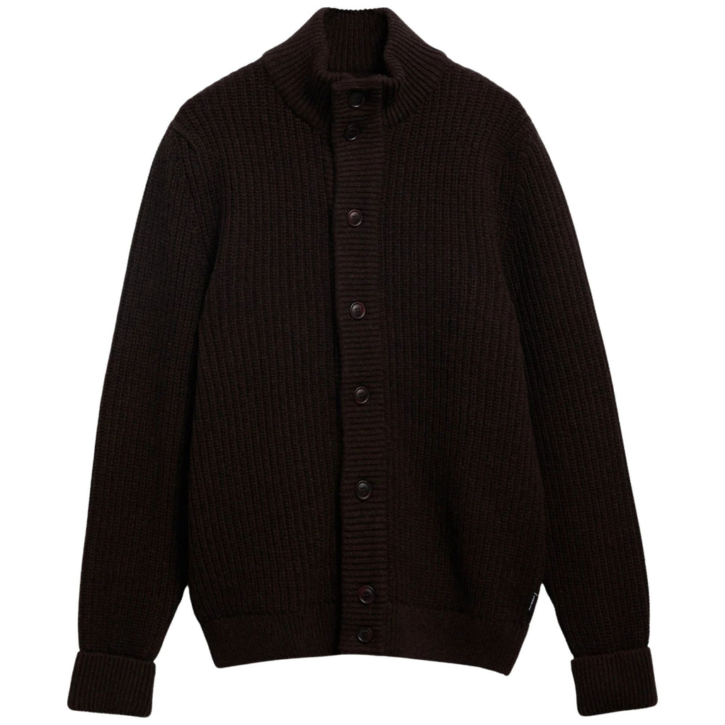 Barbour Mordale Knitted Button Through - Dark Brown