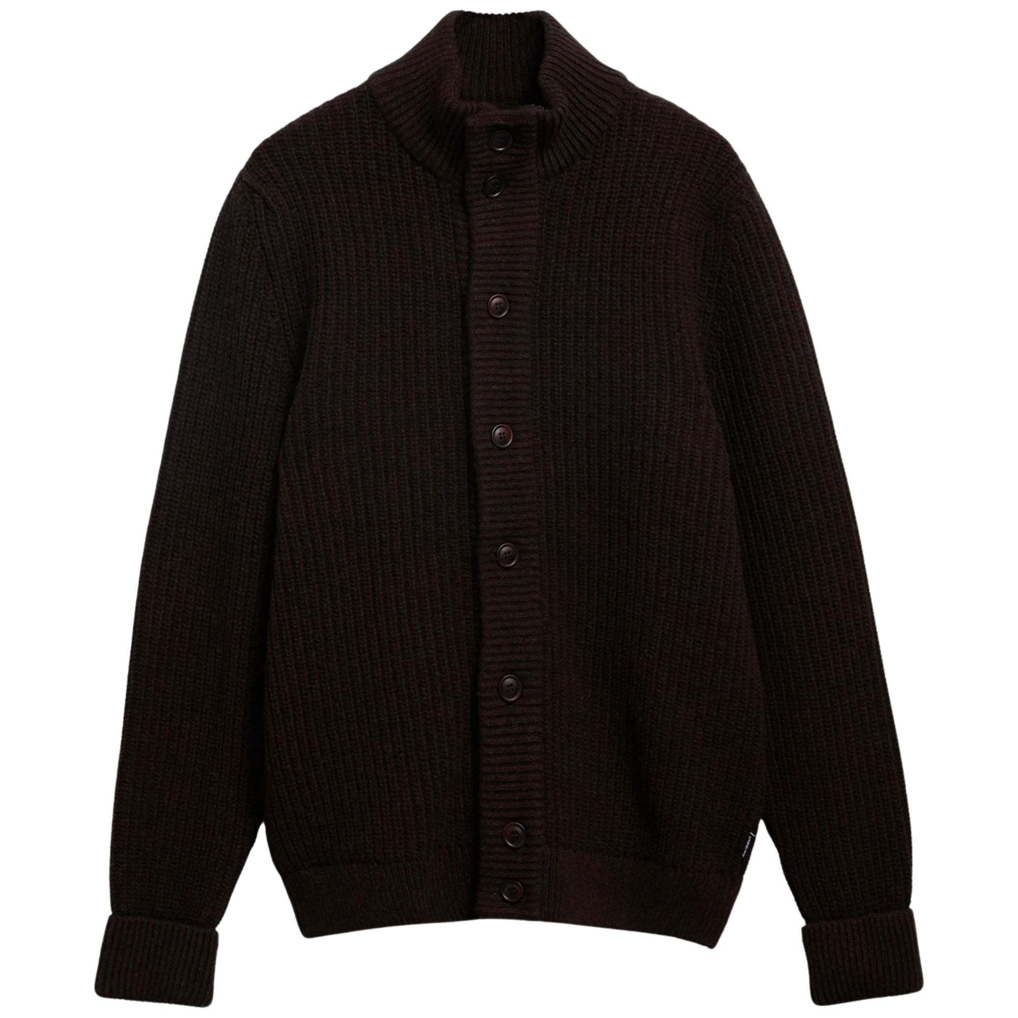 Barbour Mordale Knitted Button Through - Dark Brown