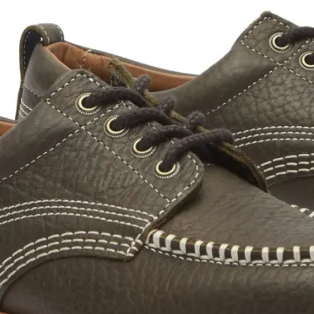 Dr. Martens Lowell Wild Grain Leather Moc Toe - Olive