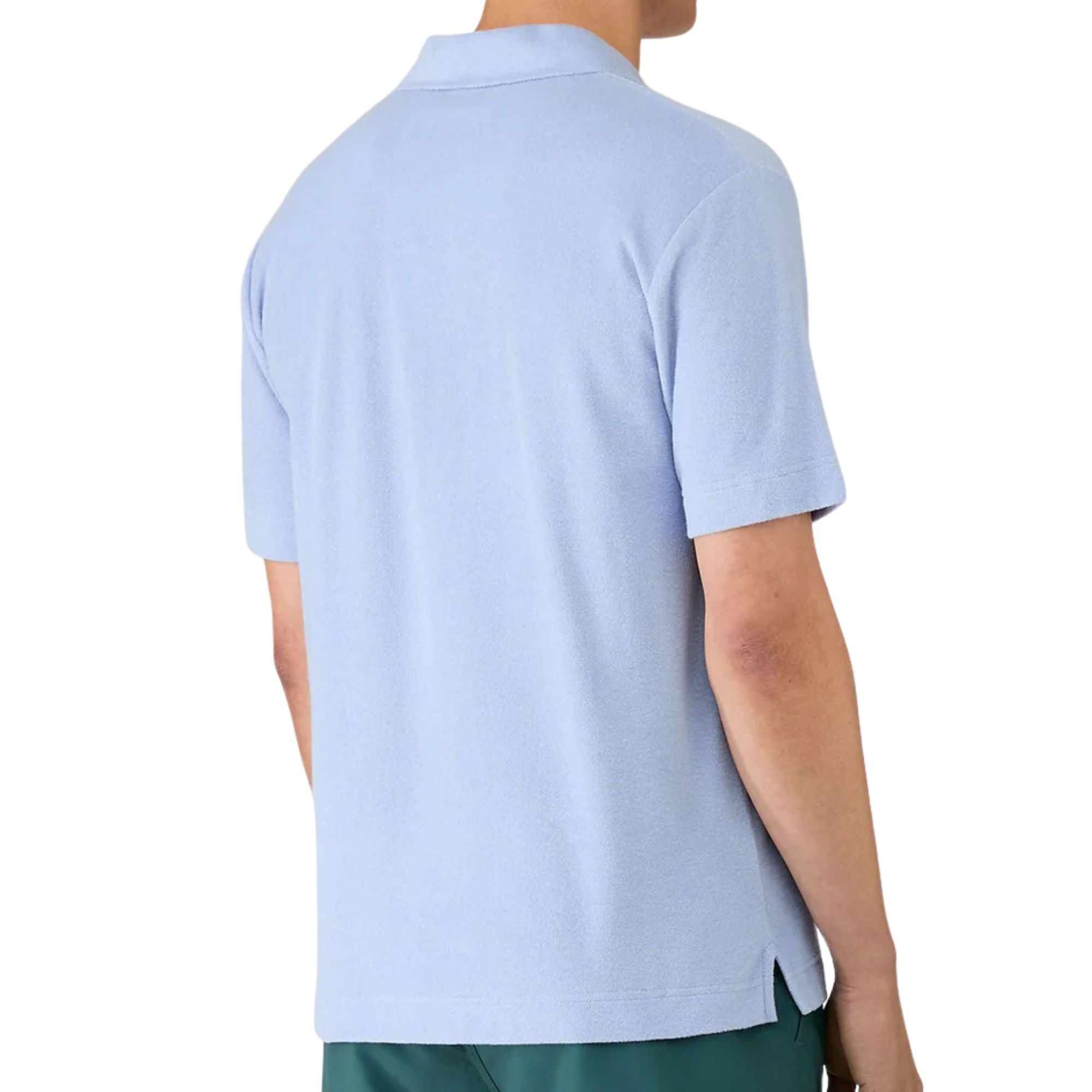 Sunspel Towelling Polo Shirt - Sky