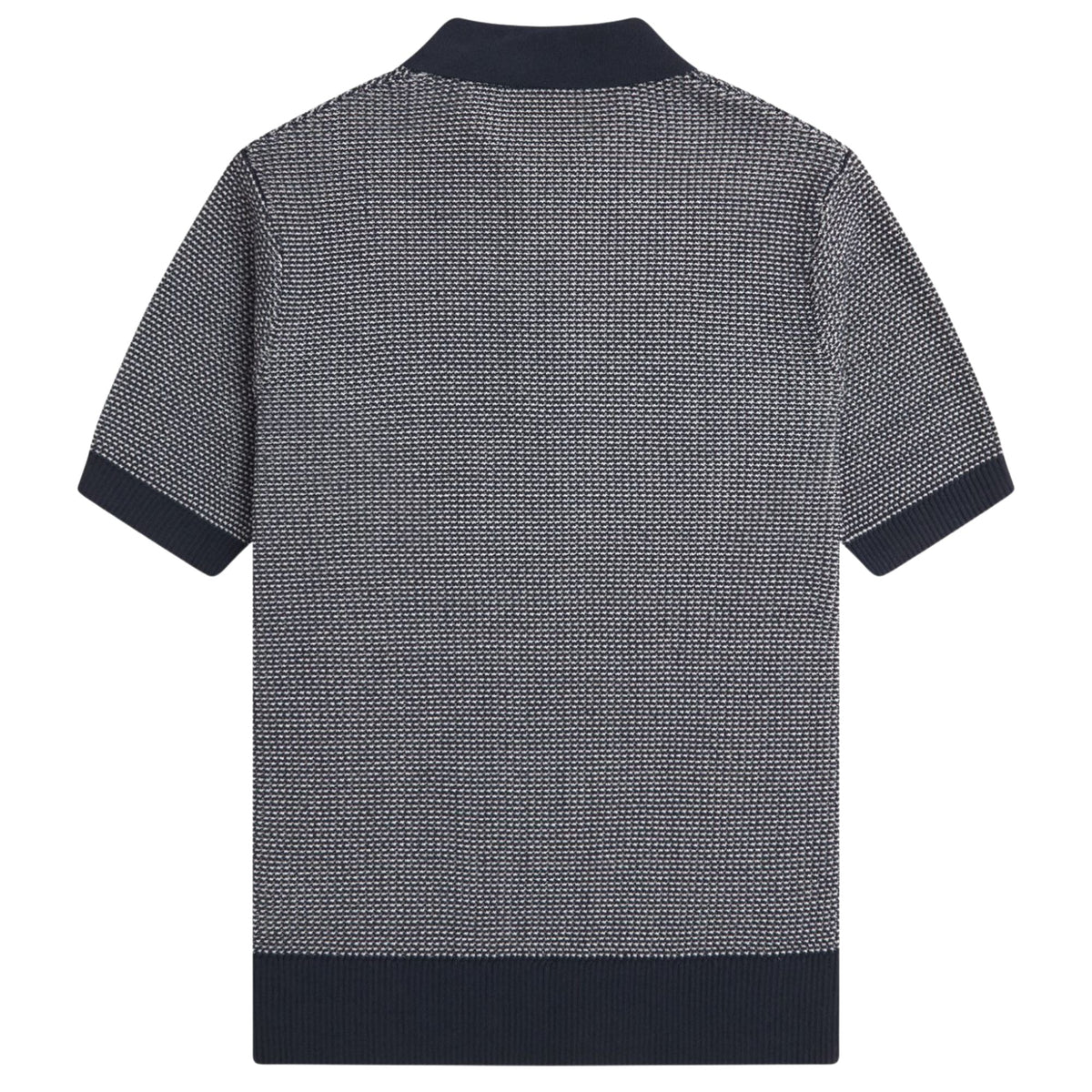Fred Perry Textured Knitted Half Zip Shirt - Navy