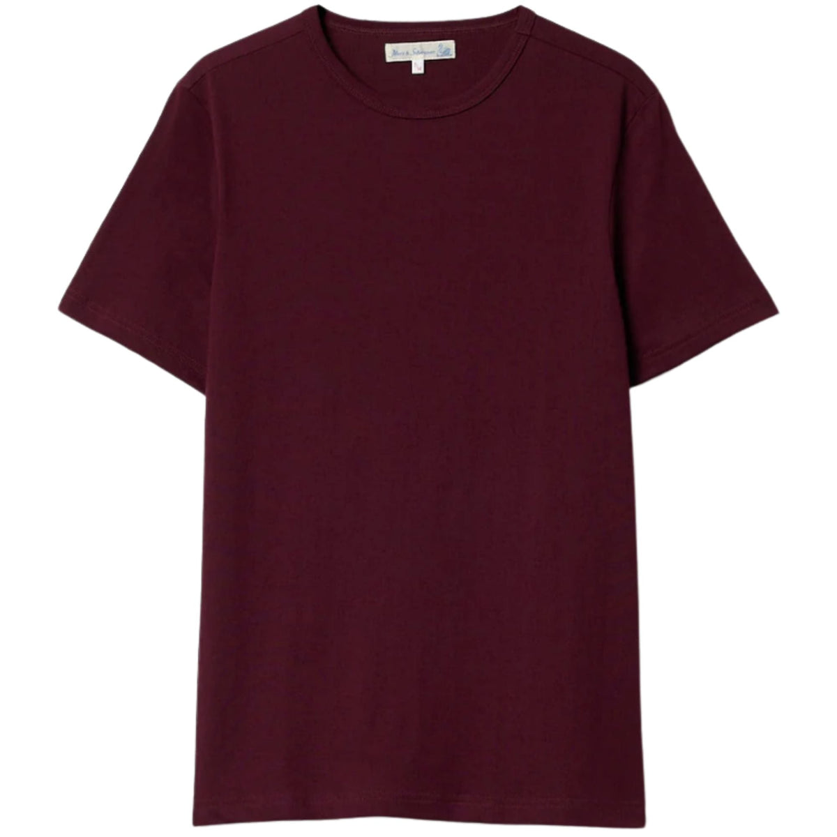 Merz b Schwanen 1950s Loopwheeled Classic Fit Lightweight T-Shirt - Burgundy