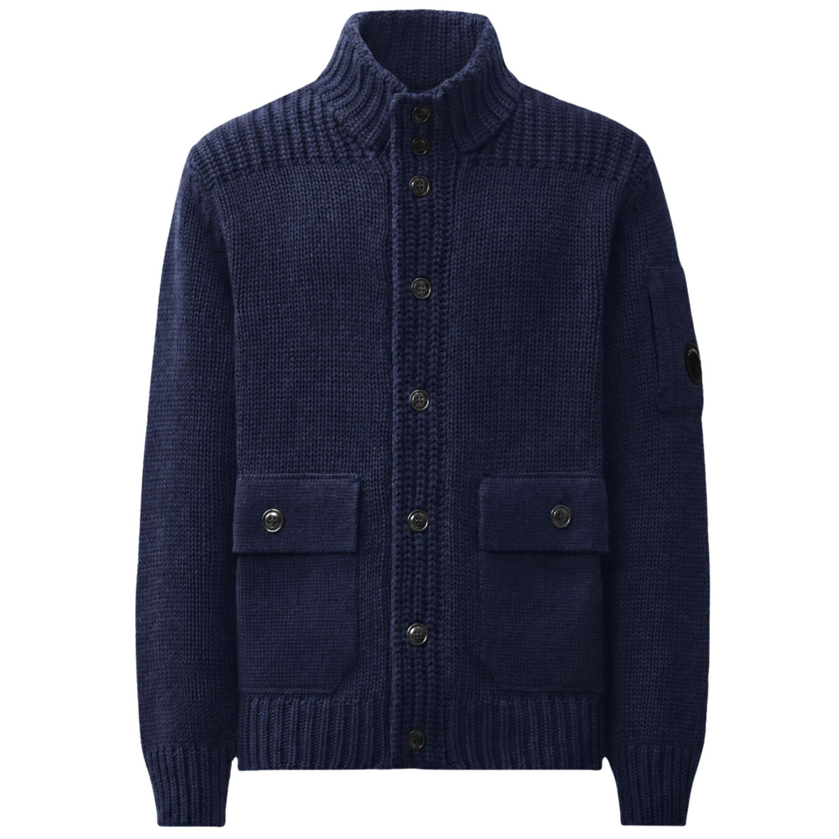 C.P Company Lambswool Lens Button Sweater - Total Eclipse