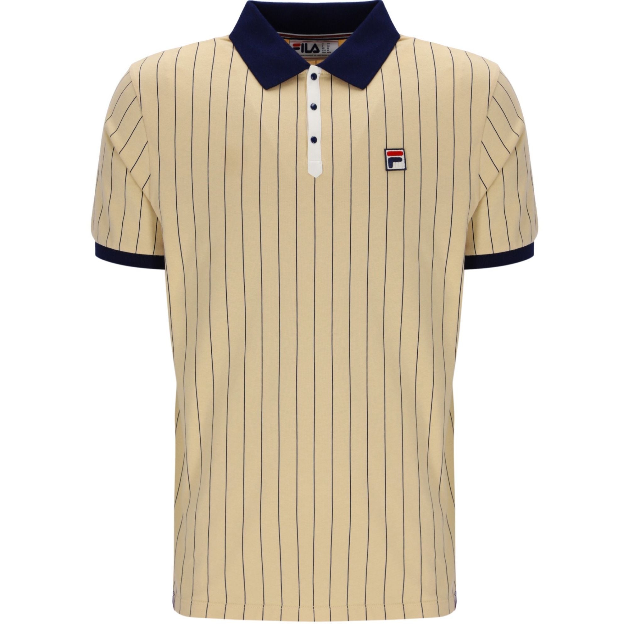 Fila Vintage BB1 Classic Vintage Striped Polo Shirt - Classic Beige
