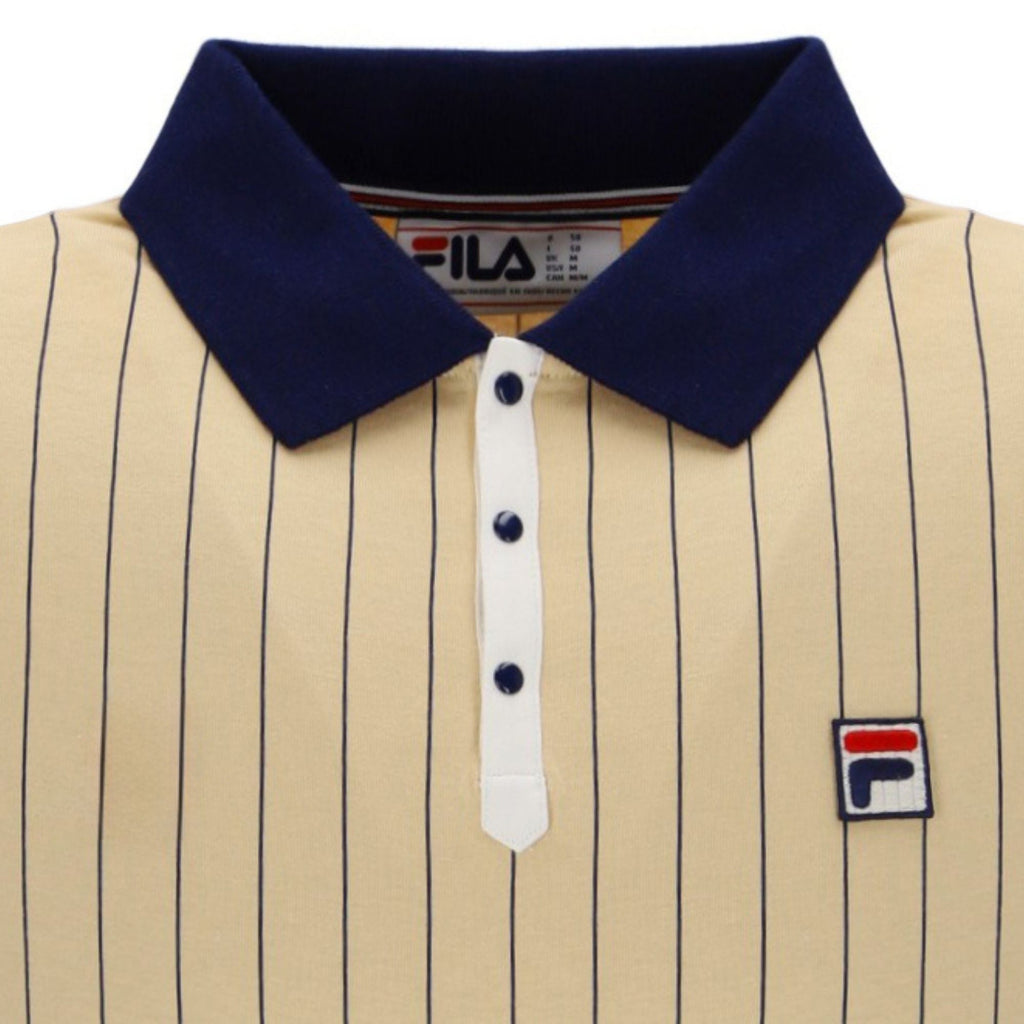 Fila Vintage BB1 Classic Vintage Striped Polo Shirt - Classic Beige