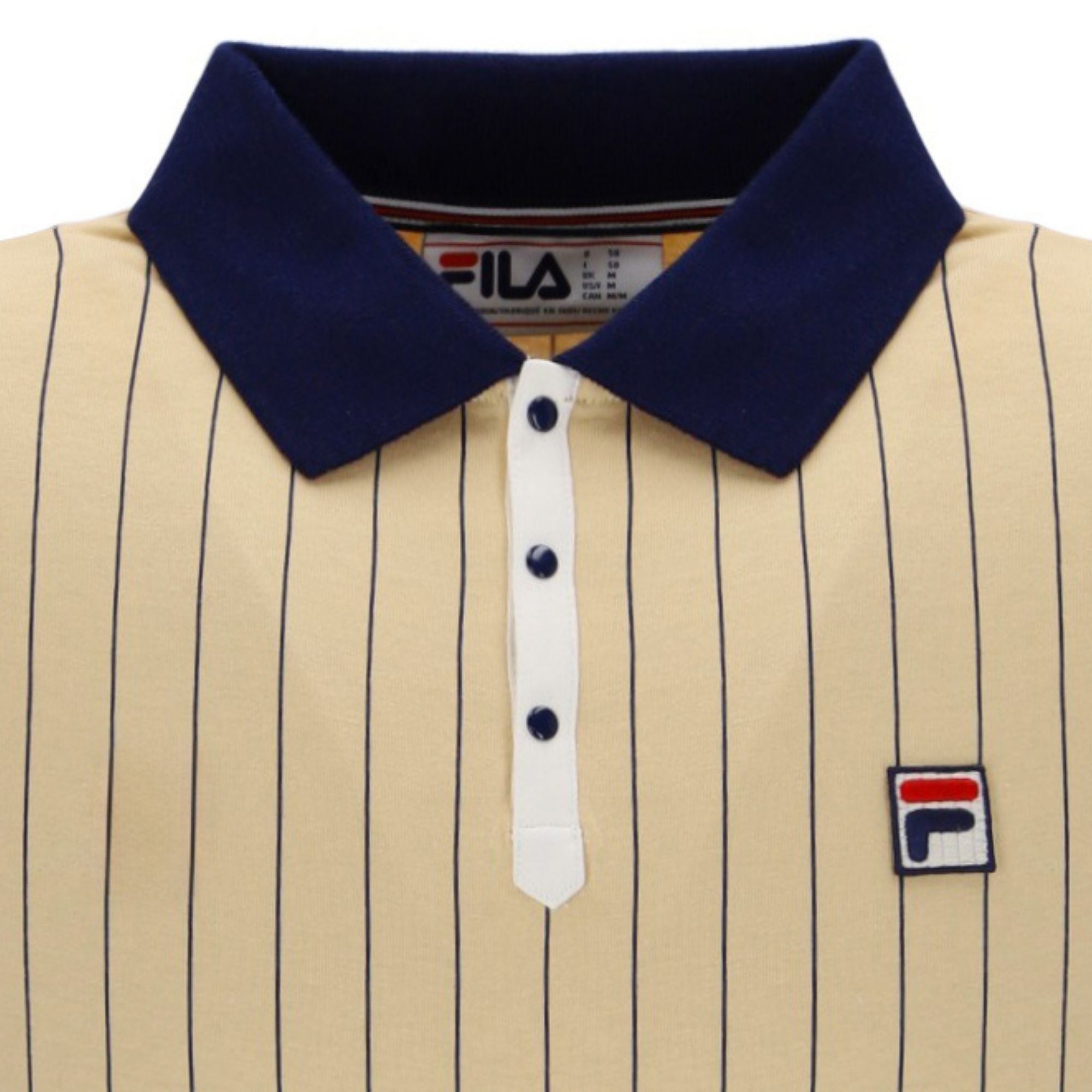 Fila Vintage BB1 Classic Vintage Striped Polo Shirt - Classic Beige